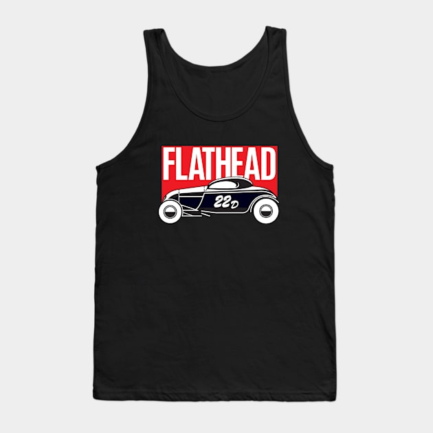 Bonneville Flathead Coupe racer - Hop Up red print Tank Top by retropetrol